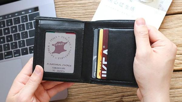 Leather Mens Slim Bifold Small Wallet Front Pocket Wallet Small Wallet for Men