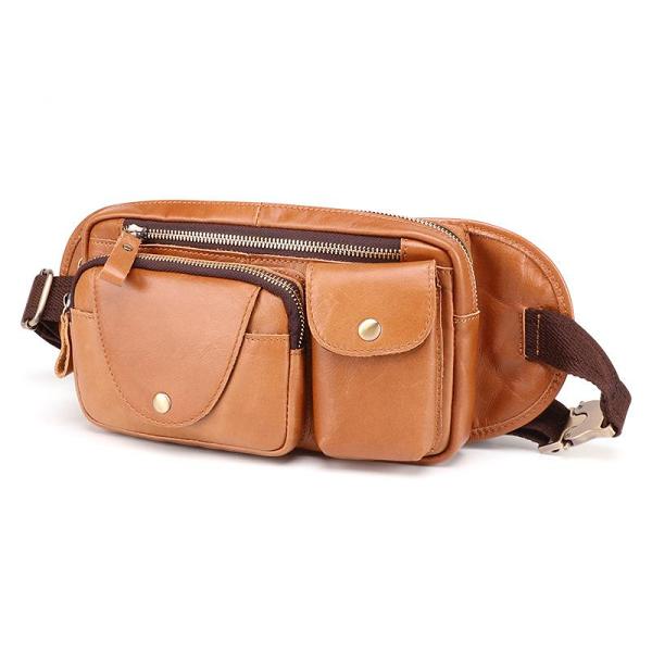 Vintage Brown Leather Men's Fanny Pack Hip Pack Chest Bag Sling Crossbody Bag For Men