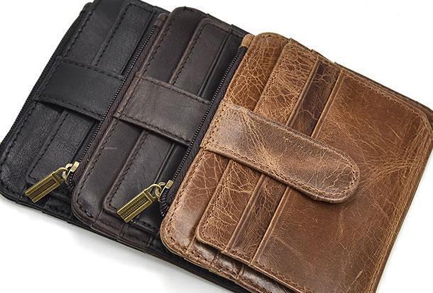 Cool Leather Mens Wallet Slim Wallet Card Front Pocket Wallet for Men