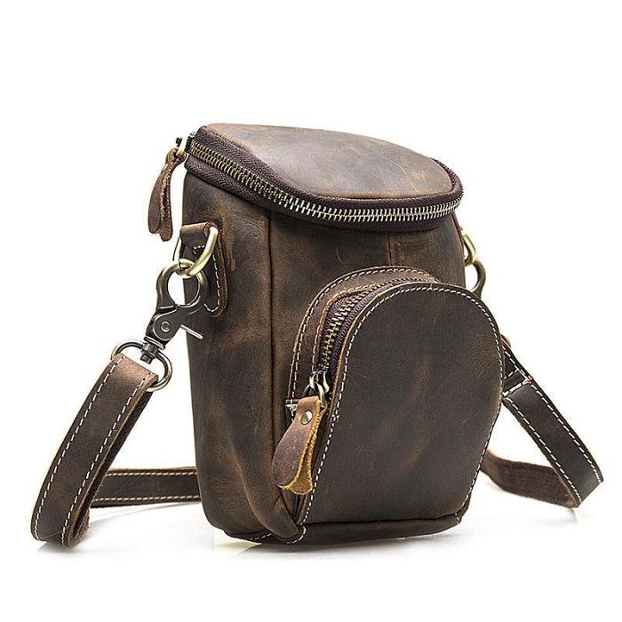 Vintage Leather Belt Pouch for Men Waist Bags BELT BAGs Shoulder Bags For Men