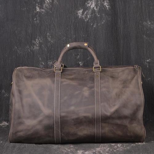 Vintage Leather Mens Large Weekender Bag Travel Bag Duffle Bag