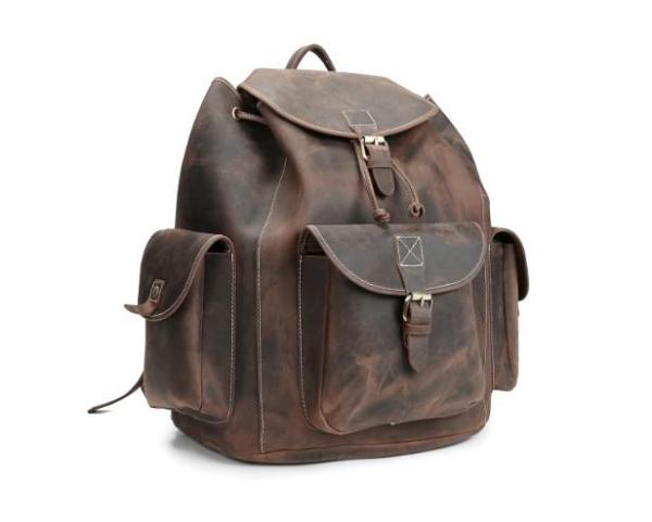 Cool Leather Mens School Backpack Vintage Travel Backpack Satchel Backpack for Men