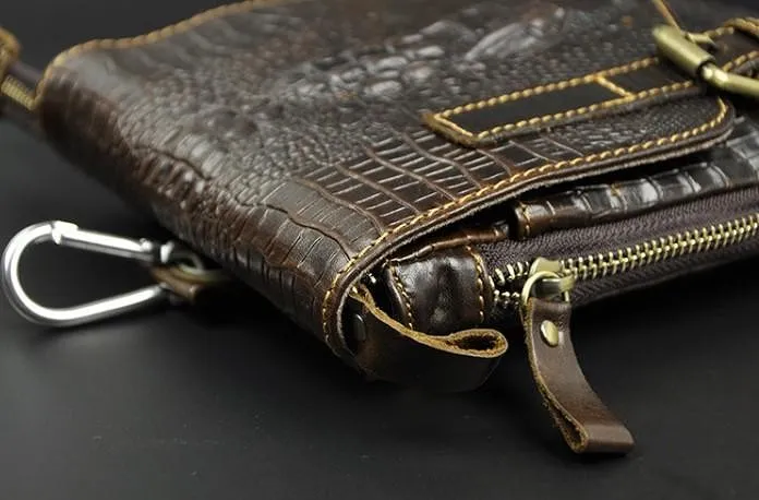 Cool Mens Leather Small Side Bag Belt Pouch Waist Pouch Holster Belt Case for Men