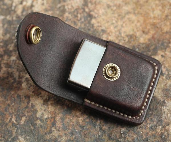 Cool Mens Leather Eagle Zippo Lighter Case with Loop Zippo lighter Holder with clips