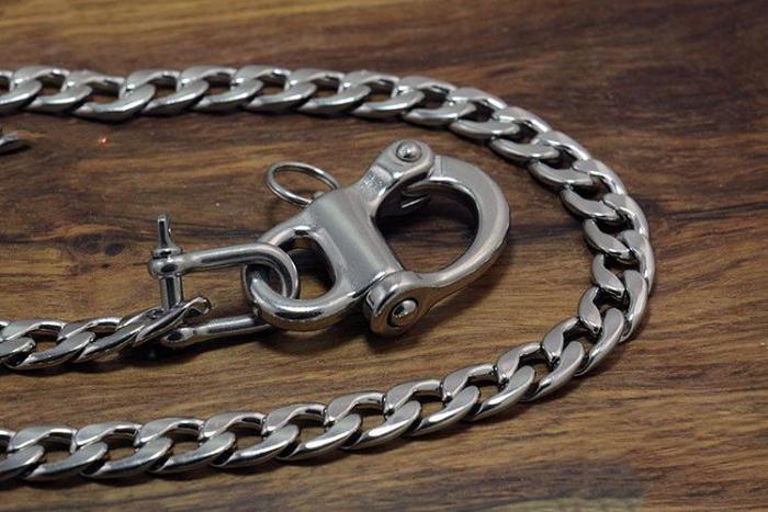 Cool Men's Silver Stainless Steel Long Key Chain Pants Chain Biker Wallet Chain For Men