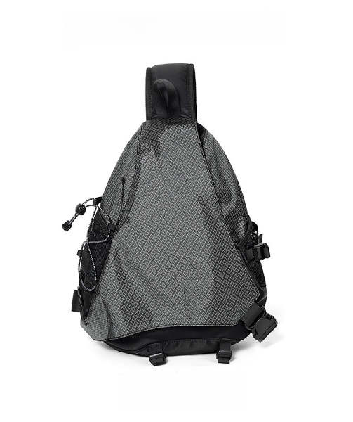 Black Leathette Travel Large Sling Bag For Big Men Cool Nylon Large Hiking Sling Bag For Big Men