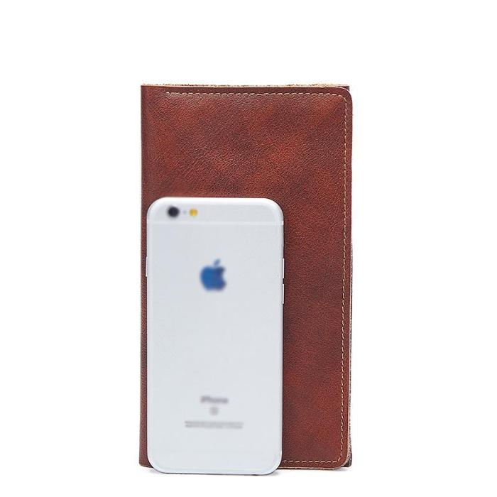 Cool Leather Long Wallet for Men Vintage Bifold Wallets Passport Travel Wallets
