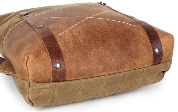 Cool Waxed Canvas Leather Backpack for Men Waxed Canvas Backpack Waterproof Backpack