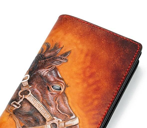 Handmade Leather Fine Horse Mens Chain Biker Wallet Cool Leather Wallet With Chain Wallets for Men