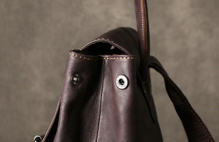 Genuine Leather Mens Cool Backpack Sling Bag Large Black Travel Bag Hiking Bag for men