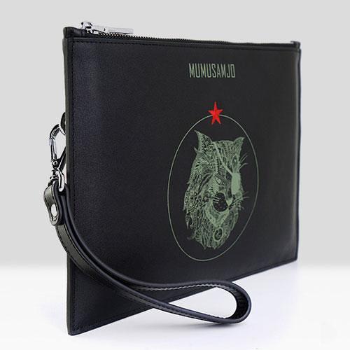 Handmade Leather Mens Clutch Cool Slim Wallet Zipper Clutch Wristlet Wallet for Men