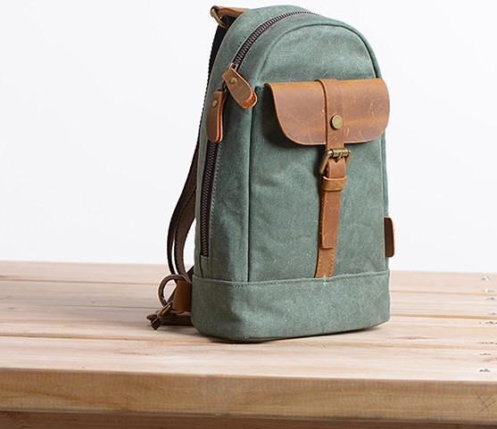 Cool Canvas Mens Sling Bag Sling Backpack One Shoulder Pack Chest Bag for men