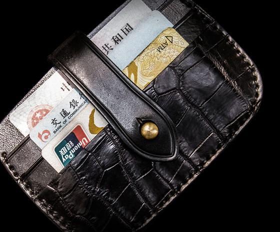 Handmade Leather Mens Cool Short Wallet Card Holder Small Card Slim Wallets for Men