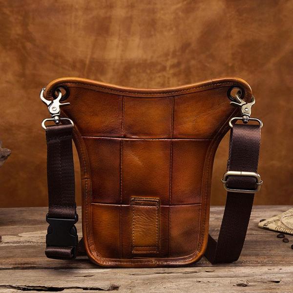 Cool Leather Mens BELT BAG Drop Leg Bag Belt Pouch Waist Bag Shoulder Bags For Men