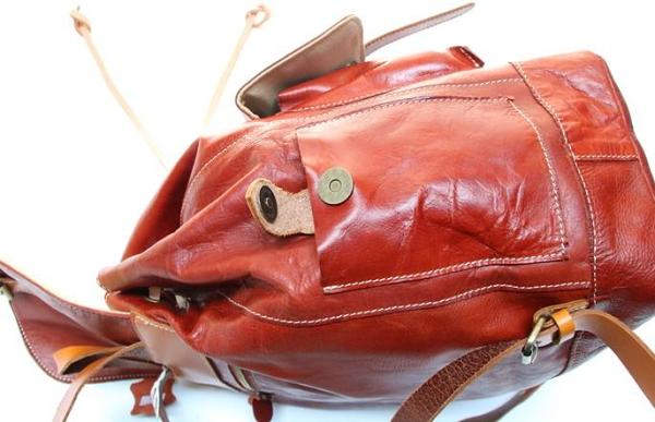 Cool Handmade Leather Mens Backpack Travel Backpacks Laptop Backpack for men
