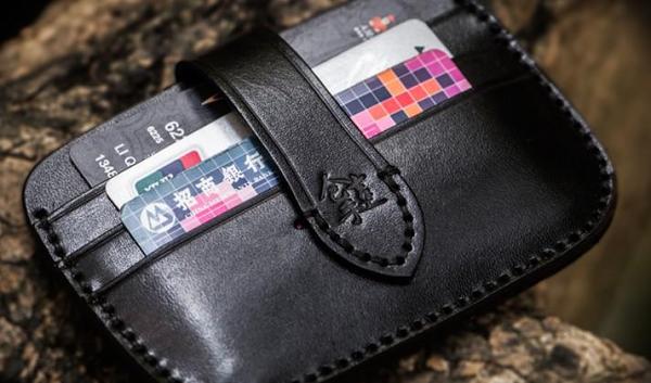 Handmade Leather Mens Cool Short Wallet Card Holder Small Card Slim Wallets for Men