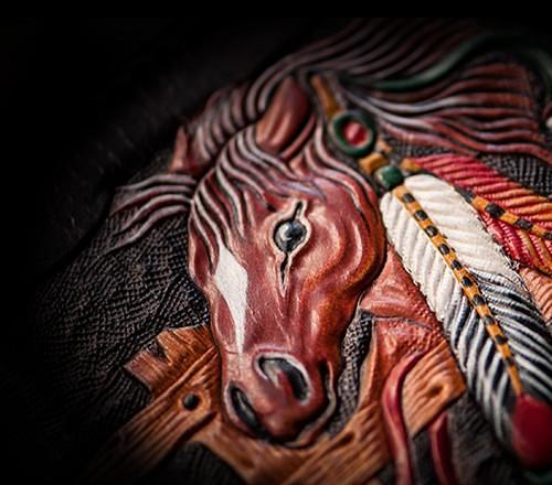 Handmade Leather Fine Horse Tooled Mens billfold Wallet Cool Leather Wallet Slim Wallet for Men