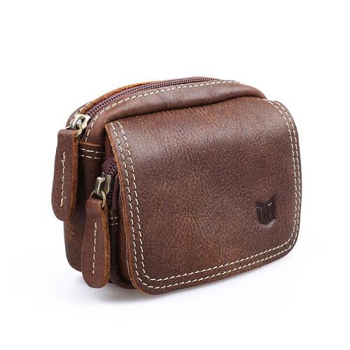 Leather Belt Pouch Mens Small Waist Cases Waist Bag for Men