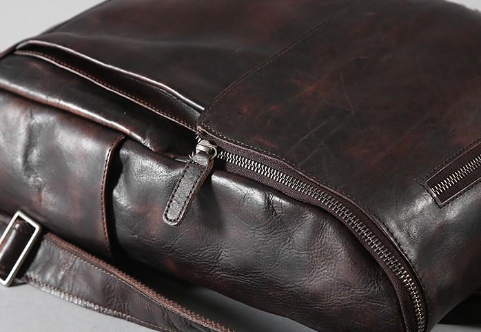 Handmade Leather Mens Cool Backpack Sling Bag Large Travel Bag Hiking Bag for Men