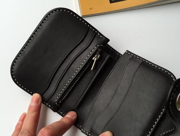 Handmade Leather Biker Wallet Mens Cool Short Chain Wallet Trucker Wallet with Chain