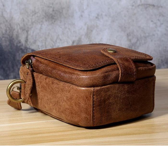 Leather Belt Pouch Mens Small Cases Waist Bag Hip Pack Belt Bag Fanny Pack Bumbag for Men