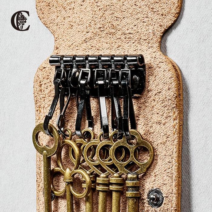 Cool Black Men's Leather Key Holder Car Key Case Card Holder For Men