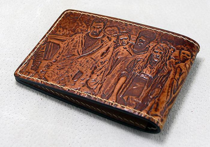 Handmade Leather Tooled Walking Dead License Wallet Mens Card billfold Wallet Cool Leather Wallet Slim Wallet for Men