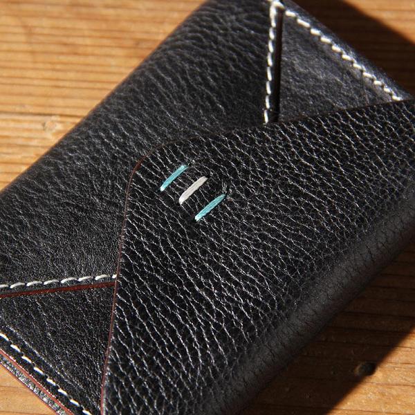 Leather Mens Card Wallet Black Small Card Wallet for Men