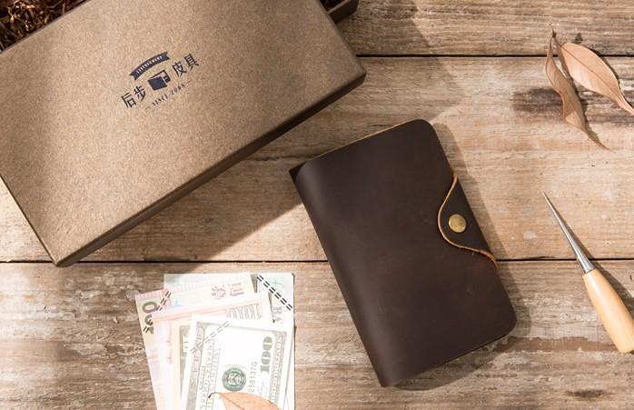 Vintage Slim long Wallets Leather Mens Coffee Wallet Long Wallet for Men