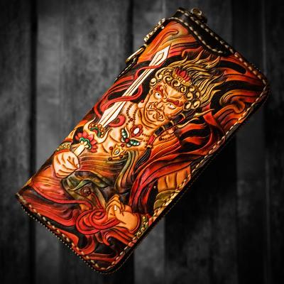 Handmade Leather Acalanatha Mens Chain Biker Wallet Cool Leather Wallet With Chain Wallets for Men