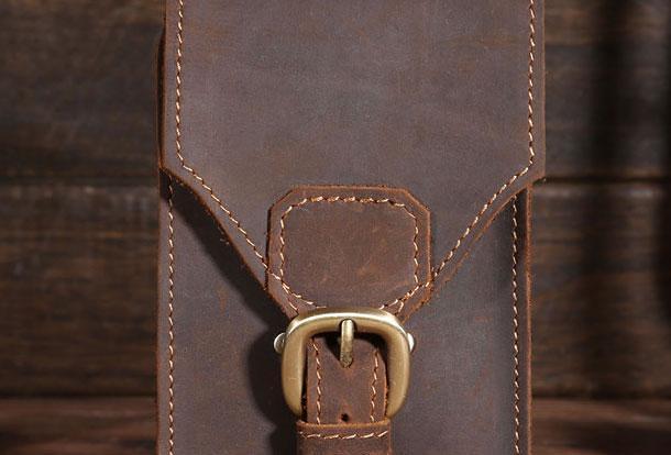 MEN LEATHER Belt Pouch WAIST BAG HIP PACK BELT BAGs CELL PHONE HOLSTER