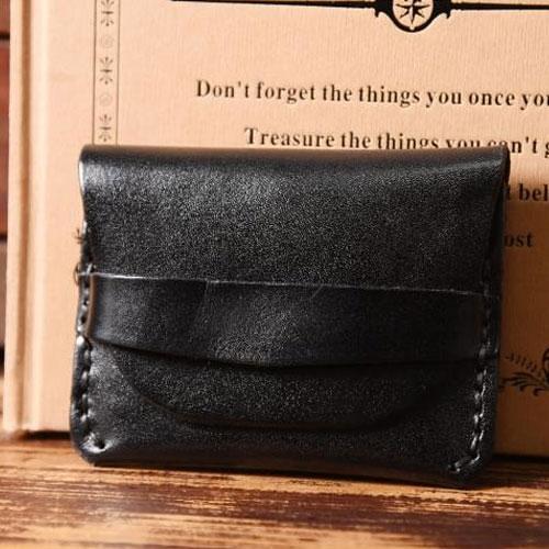 Handmade Mens Cool billfold Leather Wallet Men Small Card Slim Wallets Bifold for Men