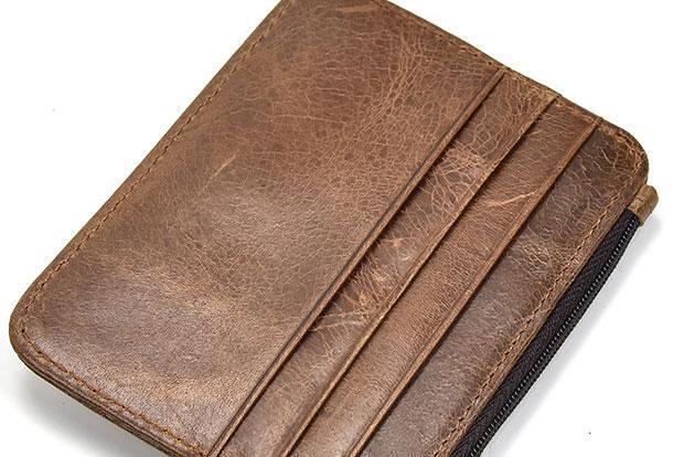 Cool Leather Mens Wallet Slim Wallet Card Front Pocket Wallet for Men