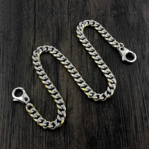 18'' SOLID STAINLESS STEEL BIKER SILVER GOLD WALLET CHAIN LONG PANTS CHAIN Jeans Chain Jean Chain FOR MEN