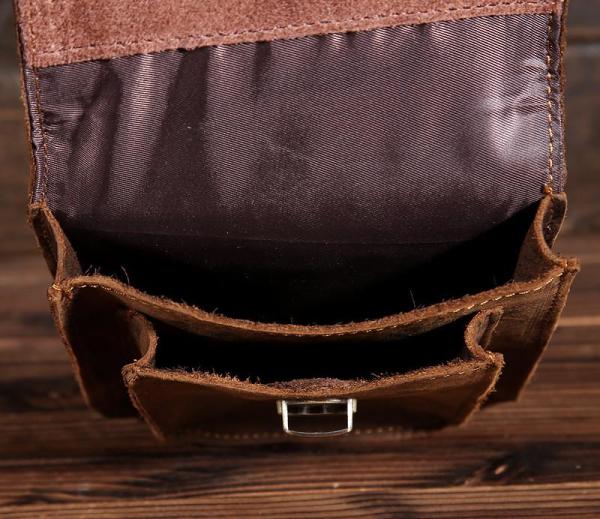 Leather Belt Pouch Mens Small Cases Waist Bag Hip Pack Belt Bag Fanny Pack Bumbag for Men