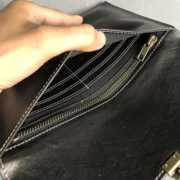 Cool Leather Black Mens Clutch envelope wallet Brown Clutch Wallet Wristlet Wallet for Men