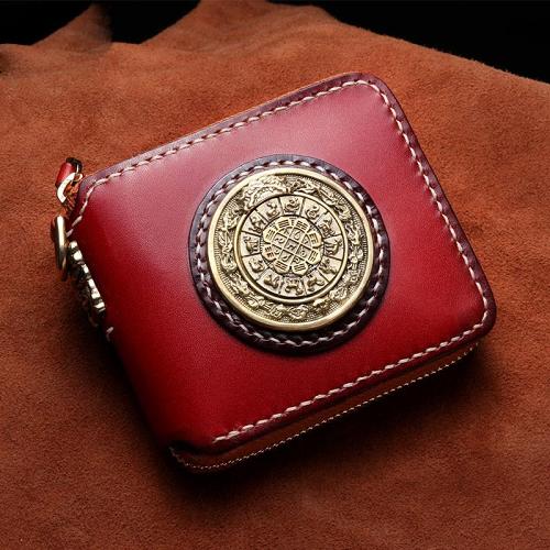 Handmade Leather Mens Chain Biker Wallet Cool Leather Wallet Small Wallets for Men