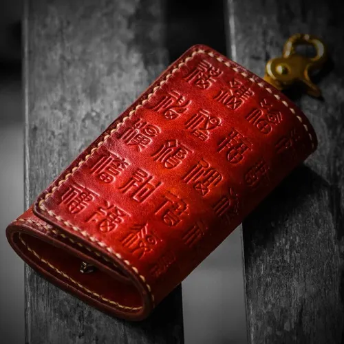 Handmade Leather Tooled Mens Cool Car Key Wallet Car Key Holder Car KeyChain for Men