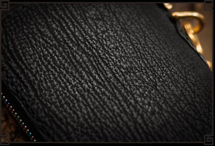 Handmade Leather Small Tooled Mens billfold Wallet Cool Chain Wallet Biker Wallet for Men