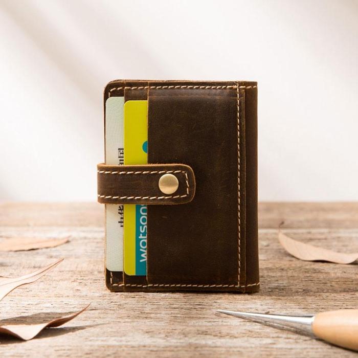 Leather Mens Card Holder Slim Front Pocket Wallets Card Wallet for Men