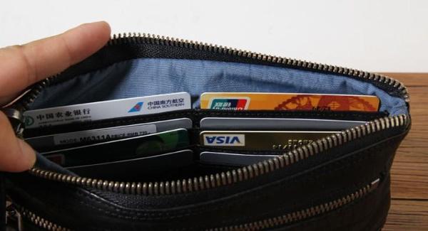 Genuine Leather Mens Clutch Cool Slim Wallet Zipper Clutch Wristlet Wallet for Men