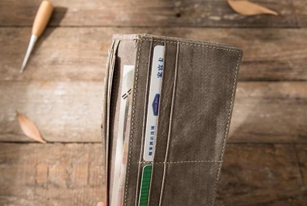 Cool Mens long Wallet Leather Vintage Wallet Long Wallets for Men