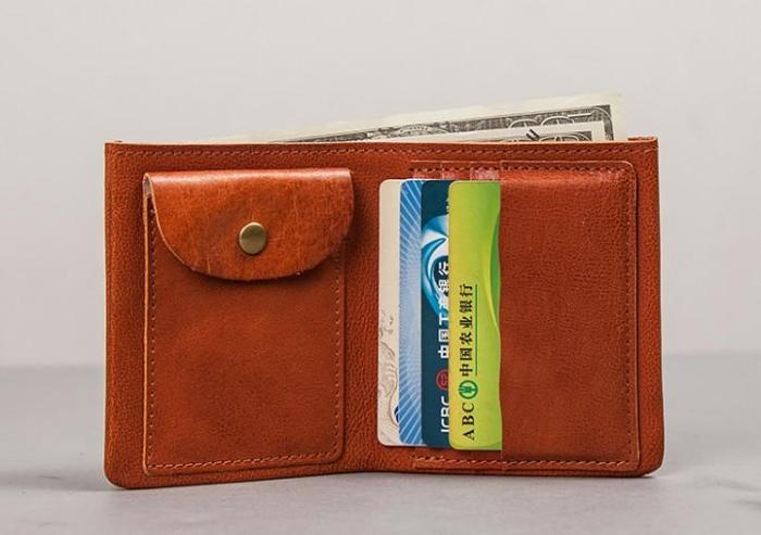 Cool Leather Men Small Wallet Bifold Small Wallet for Men