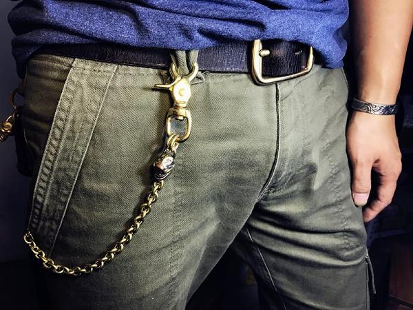 Solid Brass Cool Punk Rock Skull Wallet Chain Biker Trucker Wallet Chain Trucker Wallet Chain for Men