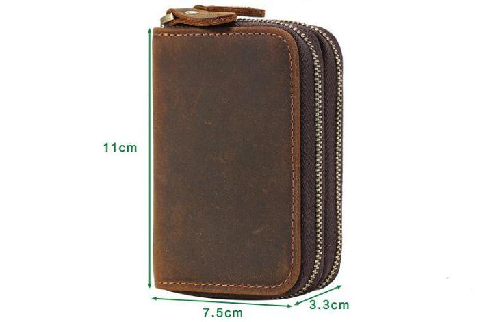 Handmade Leather Mens Cool Key Wallet Car Key Holder Case Slim Card Coin Wallet for Men