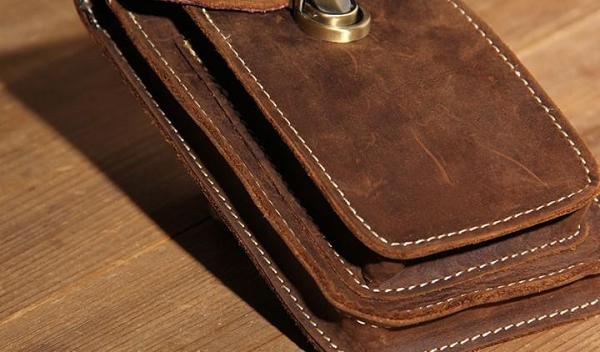 Leather Belt Pouch Mens Small Cases Waist Bag Hip Pack Belt Bag Fanny Pack Bumbag for Men