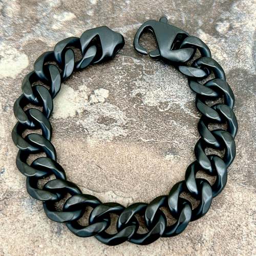 Bracelet - Cuban Link - Classic 1/2 wide - Matte Black - CB15