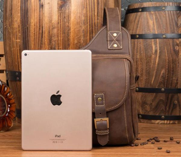 Leather Mens Cool Sling Bag Crossbody Bag Chest Bag for men
