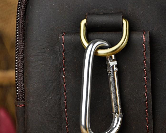 Mens Small Leather Belt Pouch Holster Belt Case Cell Phone Waist Pouch for Men