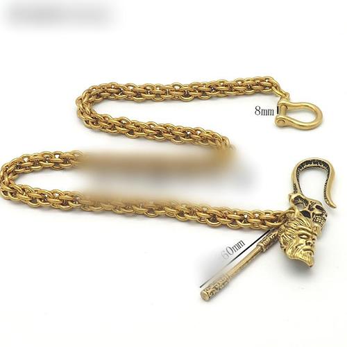 Cool Brass 18‘’ Biker Wallet Chain Skull Key Chain Wallet Chain Pants Chain For Men